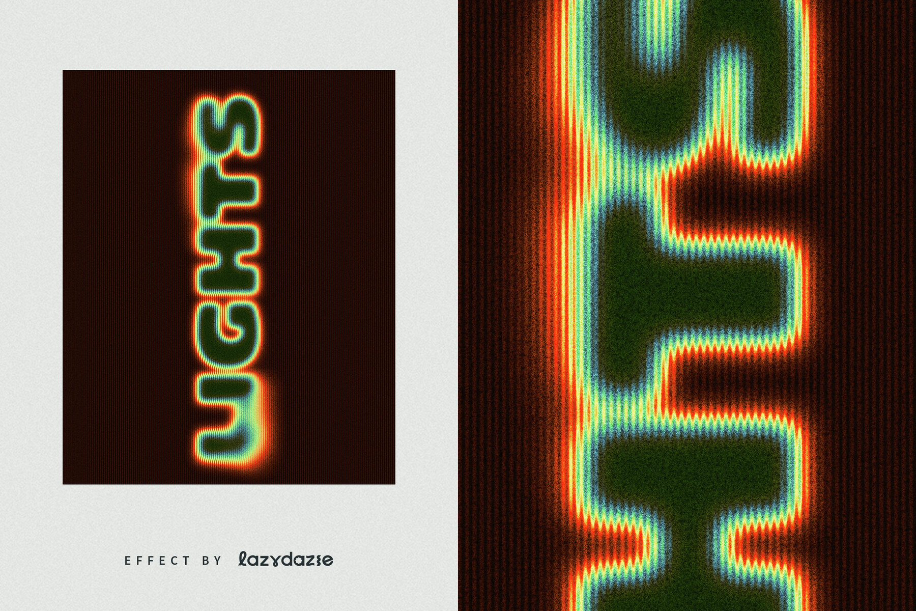 Colourful Dissolving Text Effect Mockup 6