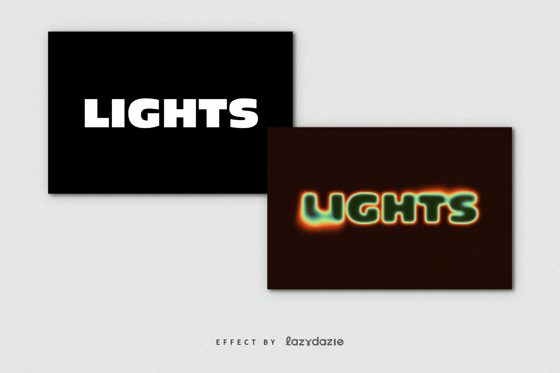 Colourful Dissolving Text Effect Mockup 7