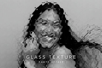 Distorted Glass Texture Image Effect Mockup