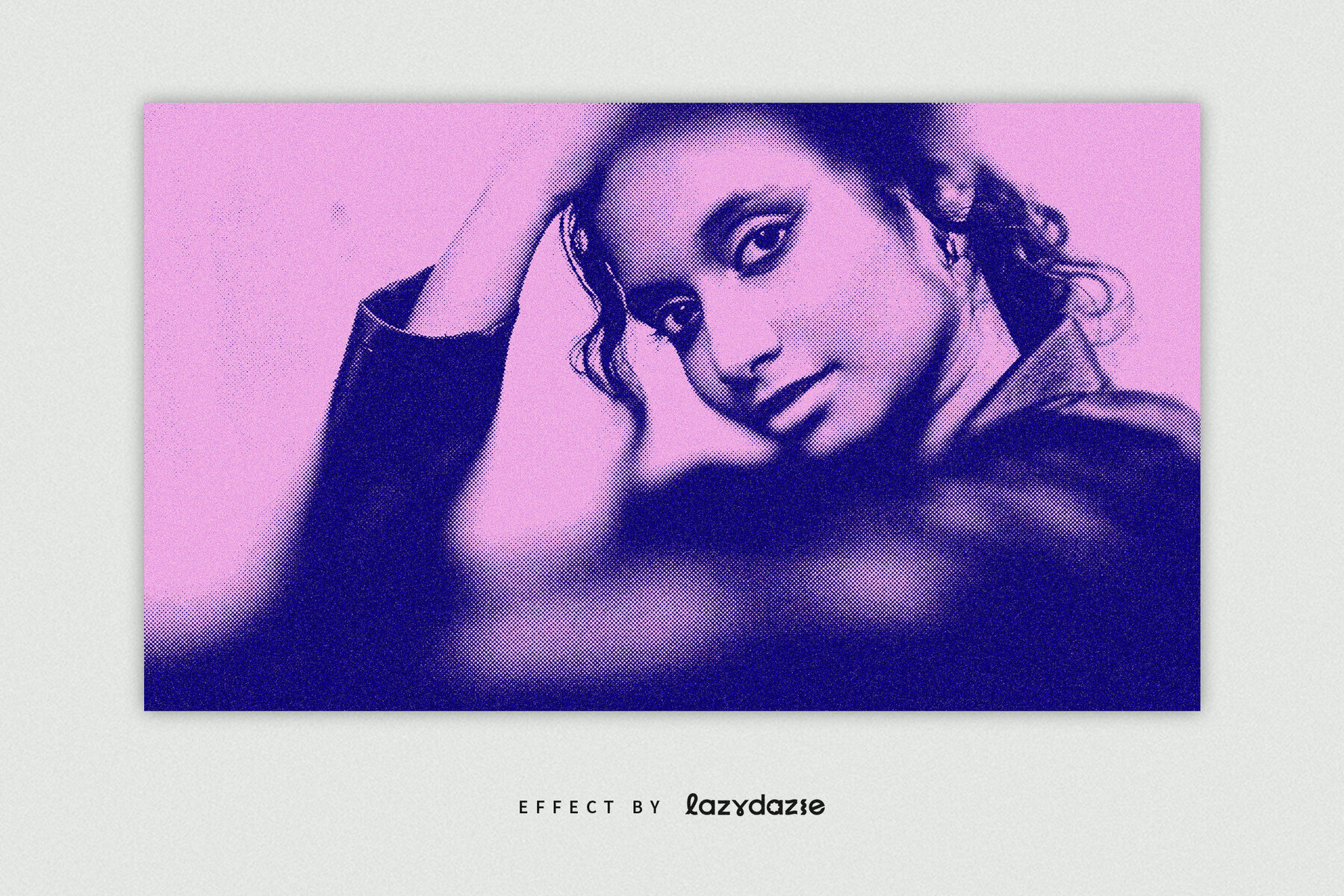 Duotone Halftone Image Effect Mockup 3