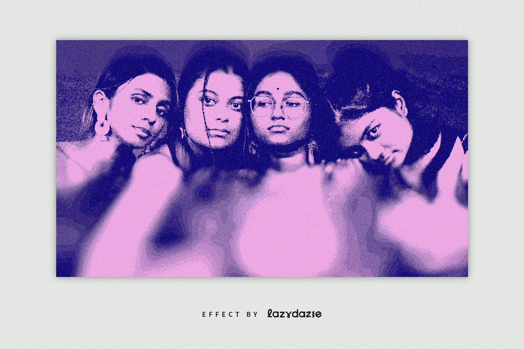 Duotone Halftone Image Effect Mockup 5