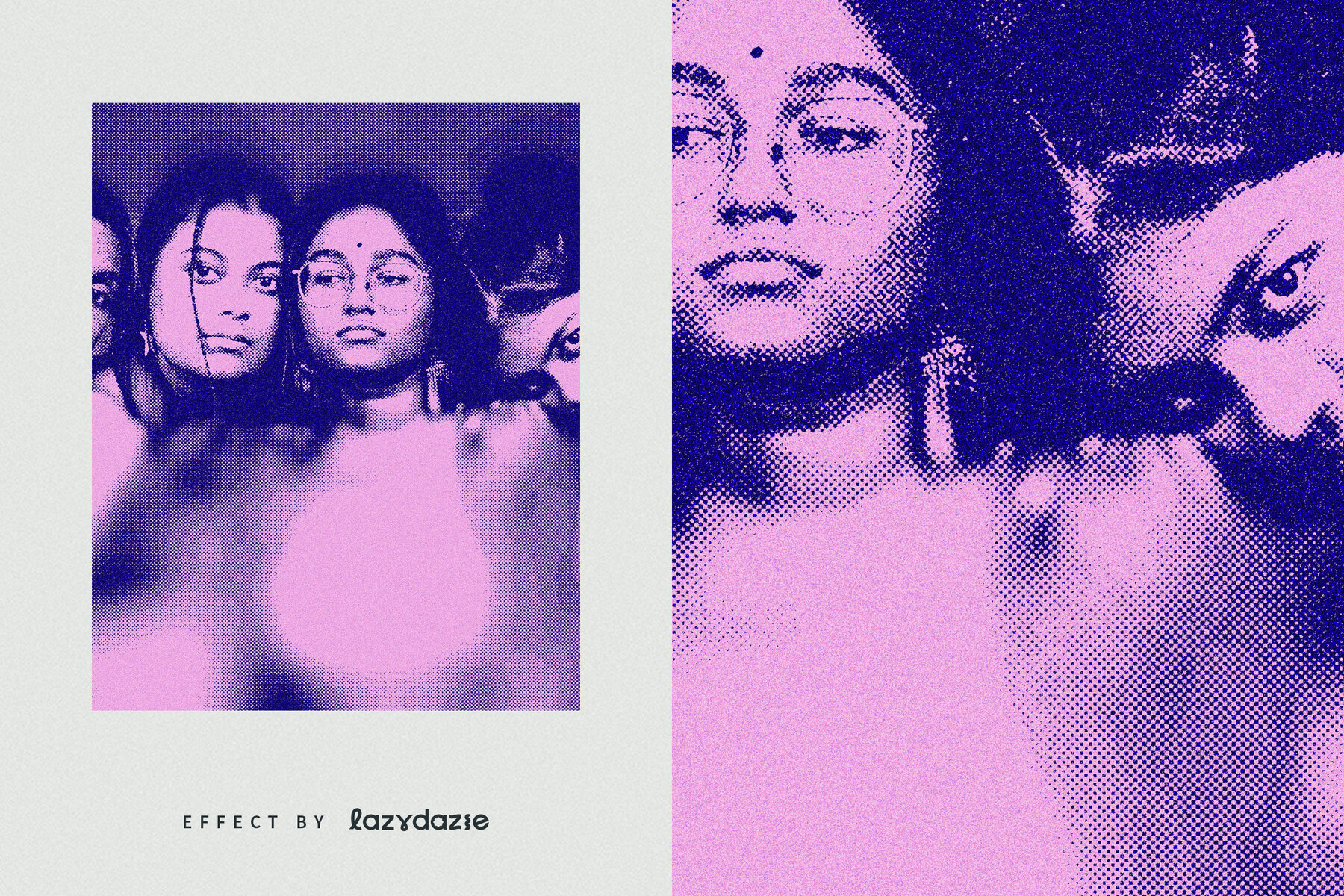 Duotone Halftone Image Effect Mockup 6