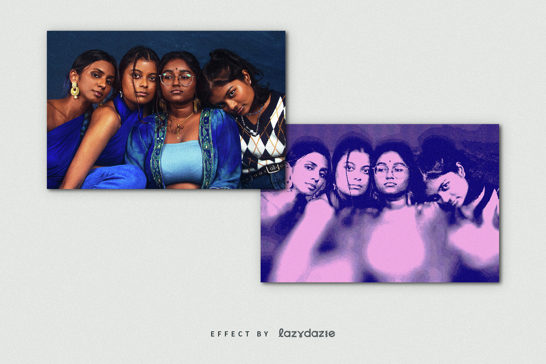 Duotone Halftone Image Effect Mockup 8