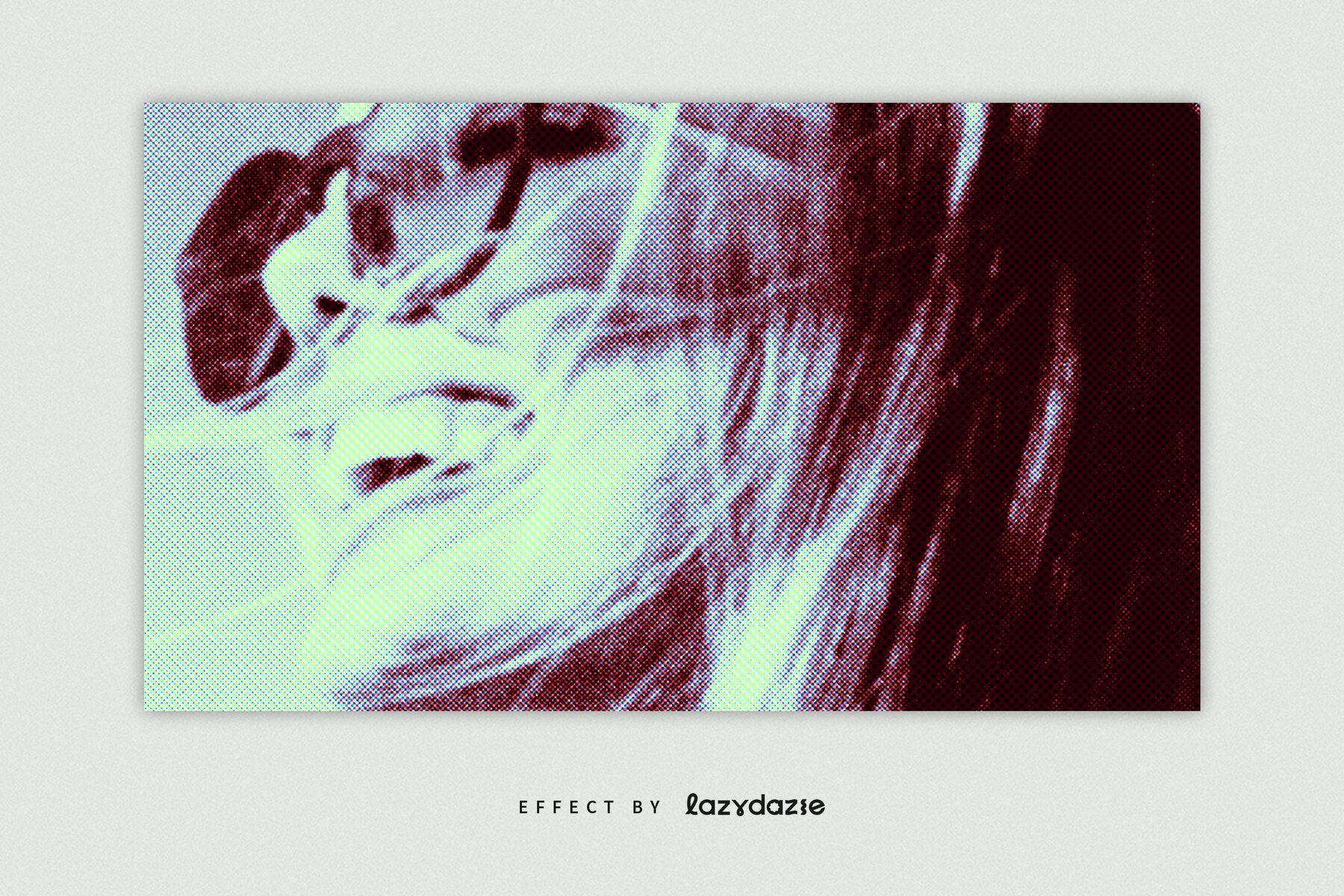 Grunge Printed Halftone Image Effect Mockup 4