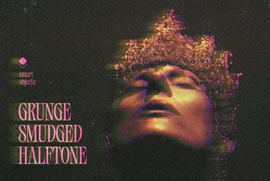 Grunge Smudged Halftone Photo Effect