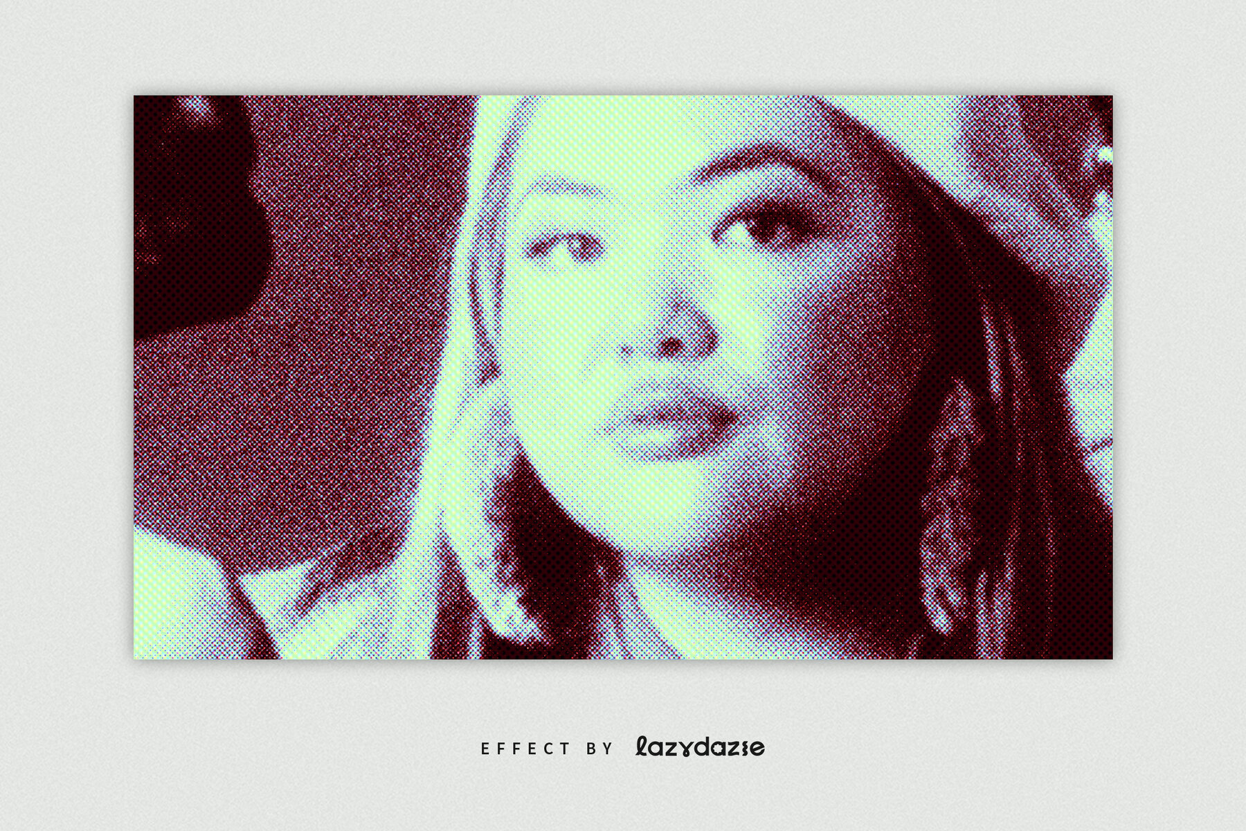 Duotone Halftone Image Effect Mockup 2