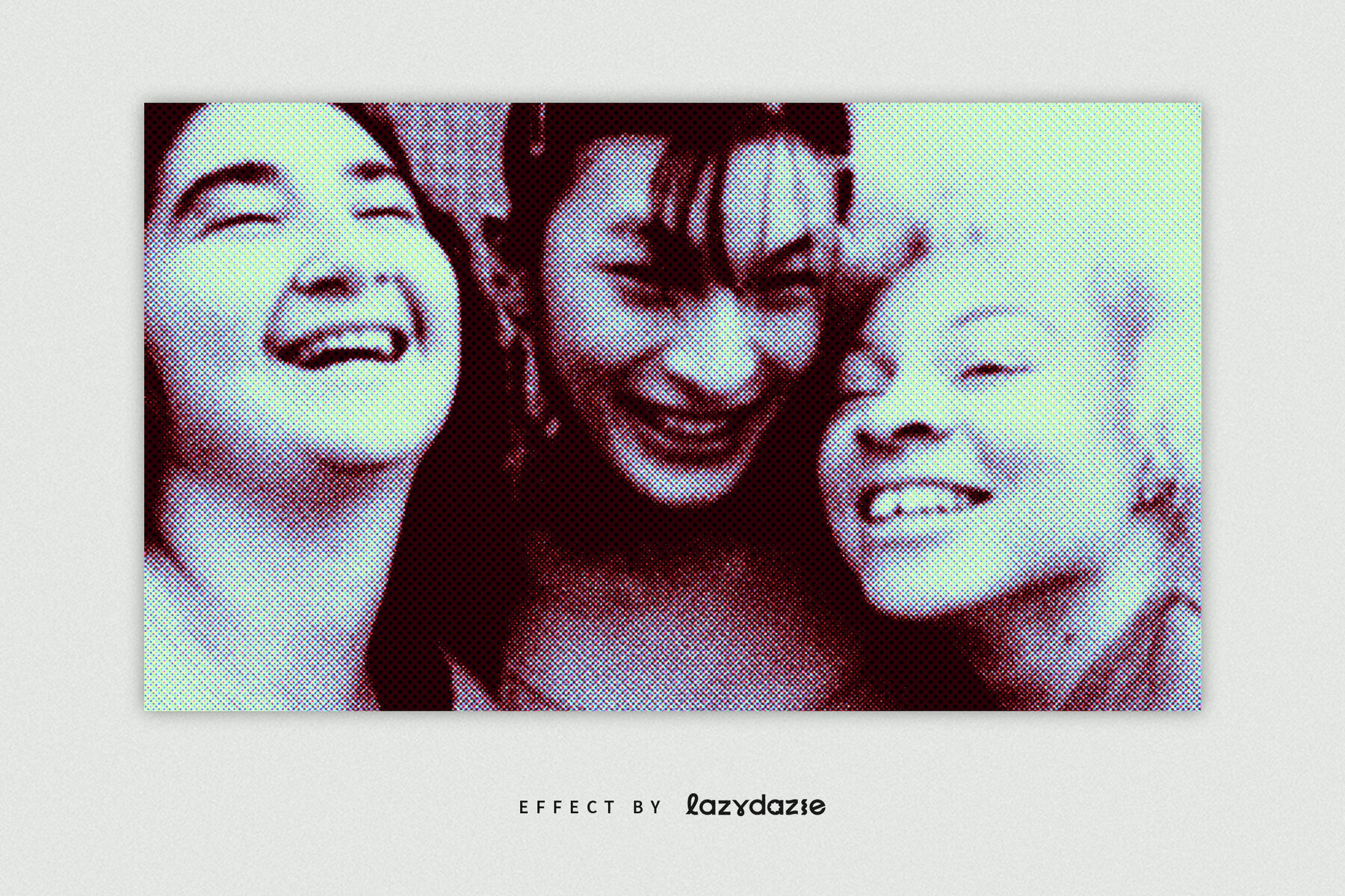 Duotone Halftone Image Effect Mockup 3