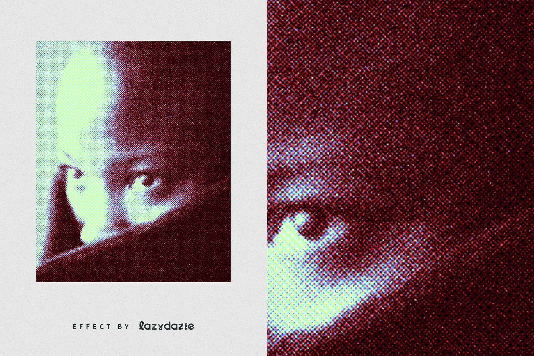 Duotone Halftone Image Effect Mockup 6