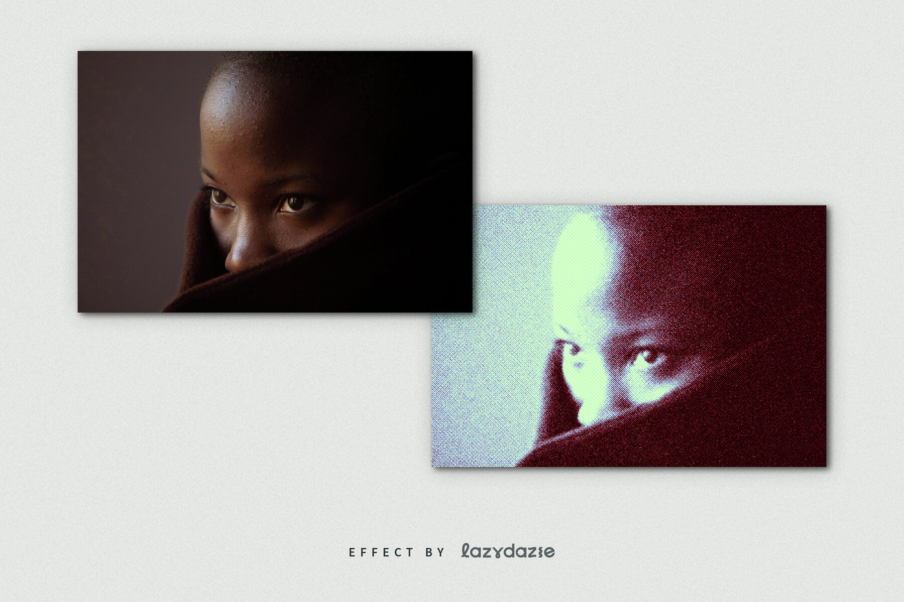 Duotone Halftone Image Effect Mockup 8