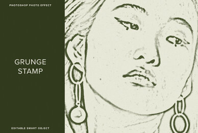 Grunge Stamp Image Effect Mockup