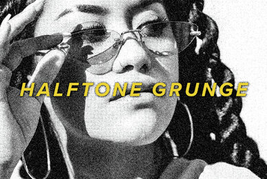 Black and White Halftone Image Effect Mockup