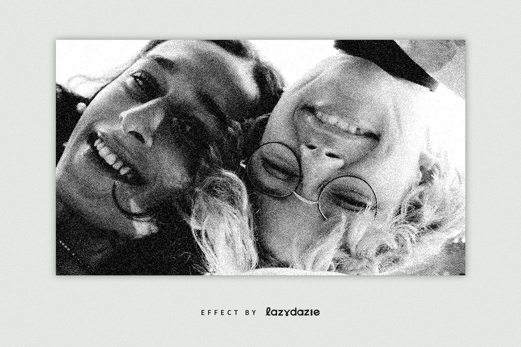 Black and White Halftone Image Effect Mockup 2