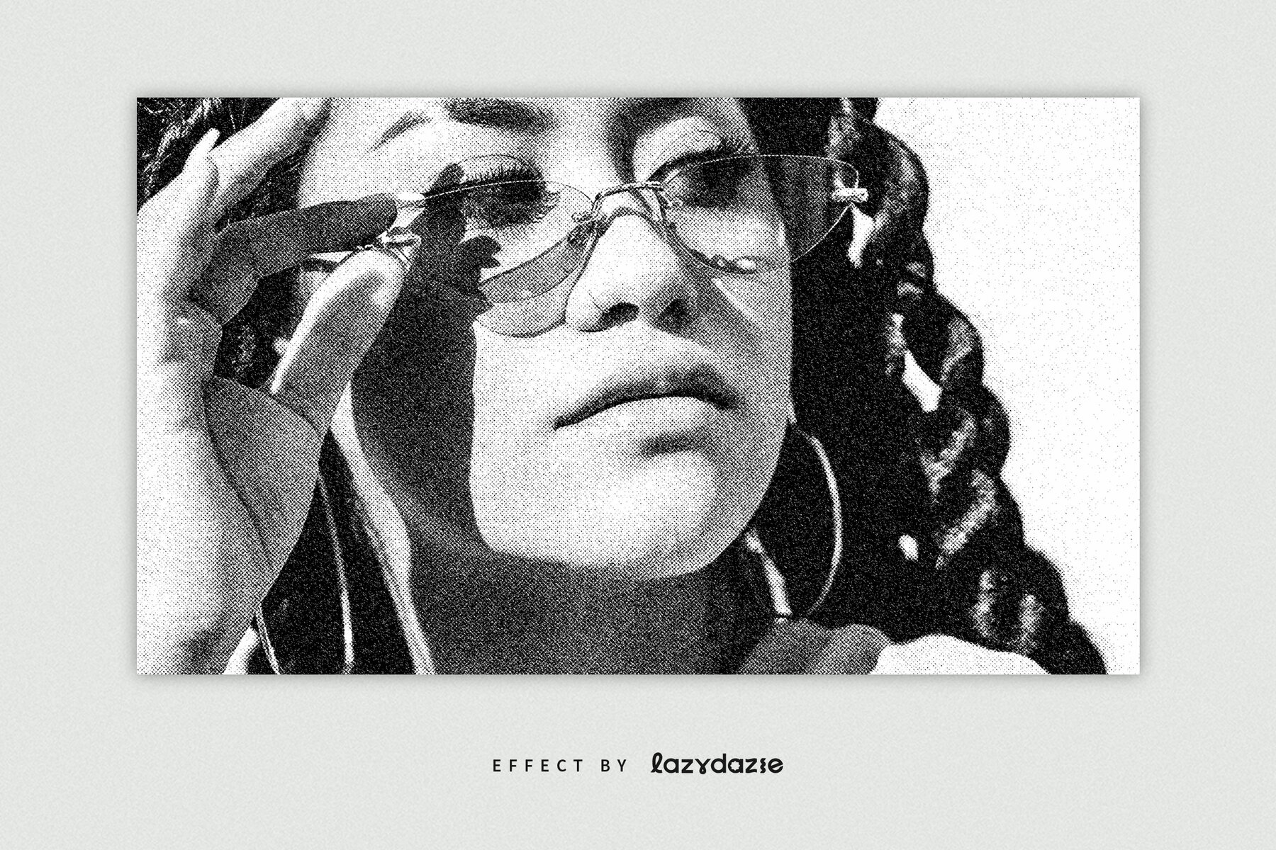 Black and White Halftone Image Effect Mockup 4