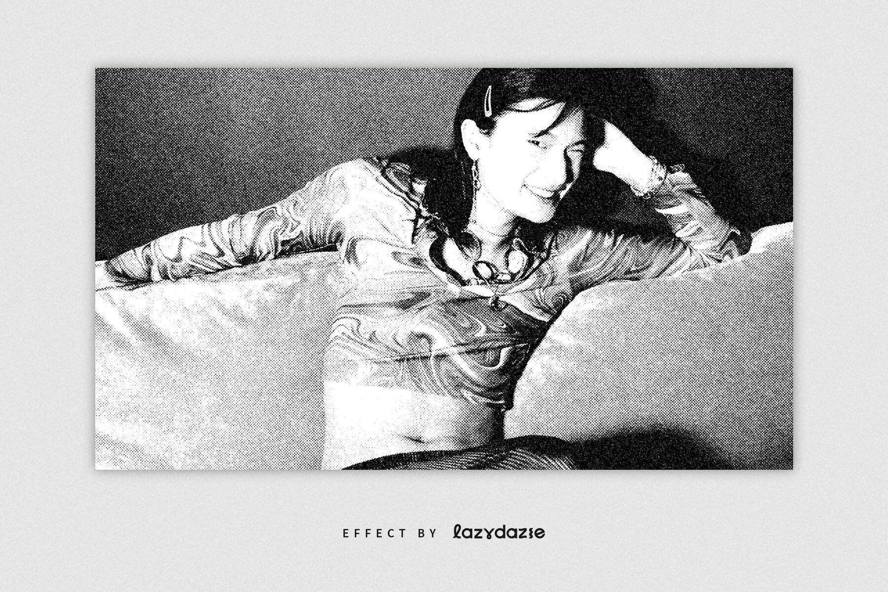 Black and White Halftone Image Effect Mockup 5