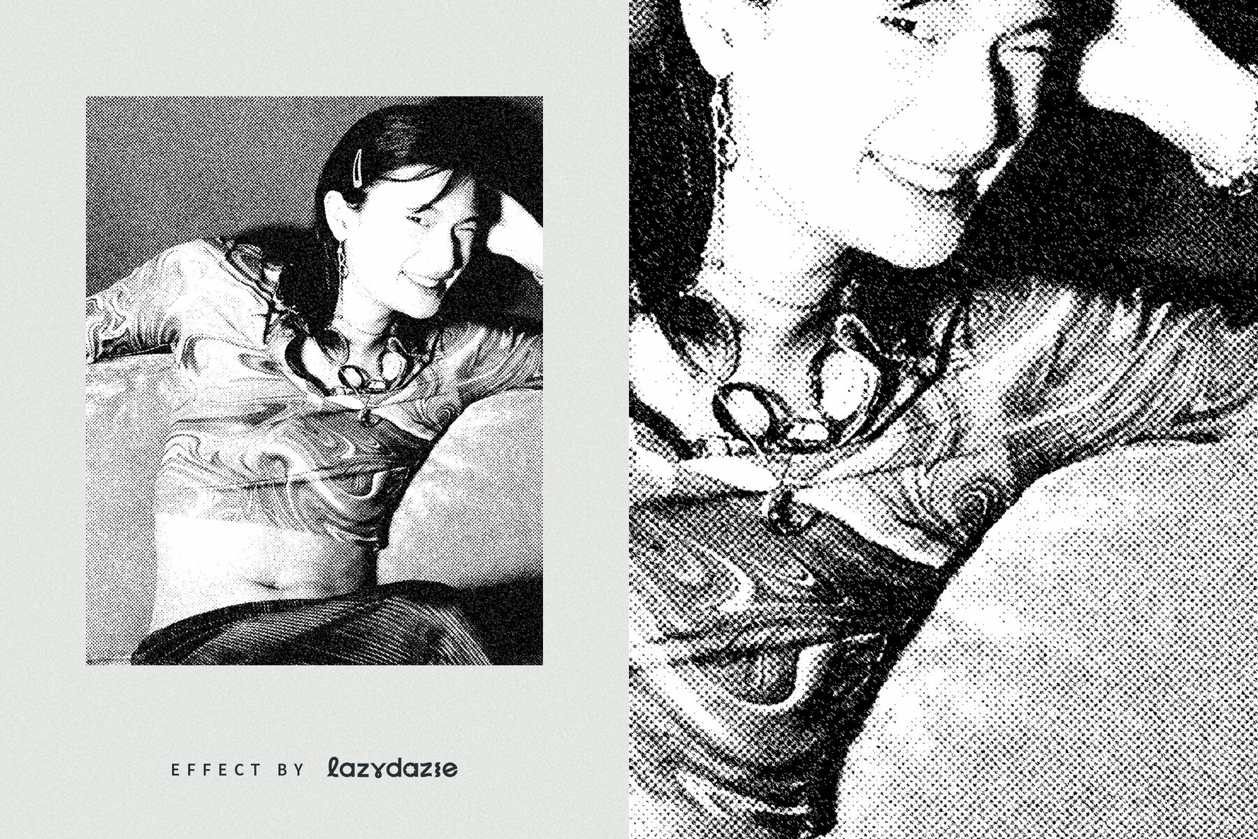 Black and White Halftone Image Effect Mockup 6