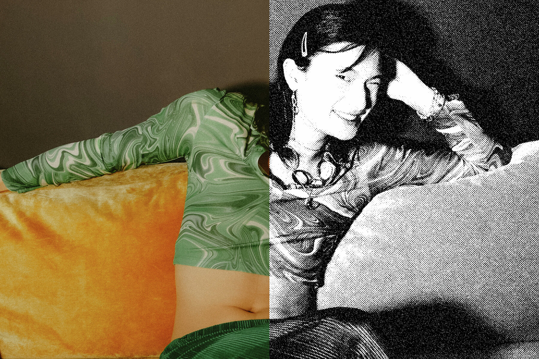 Black and White Halftone Image Effect Mockup 7