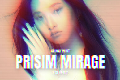 Prism Split Image Effect Mockup