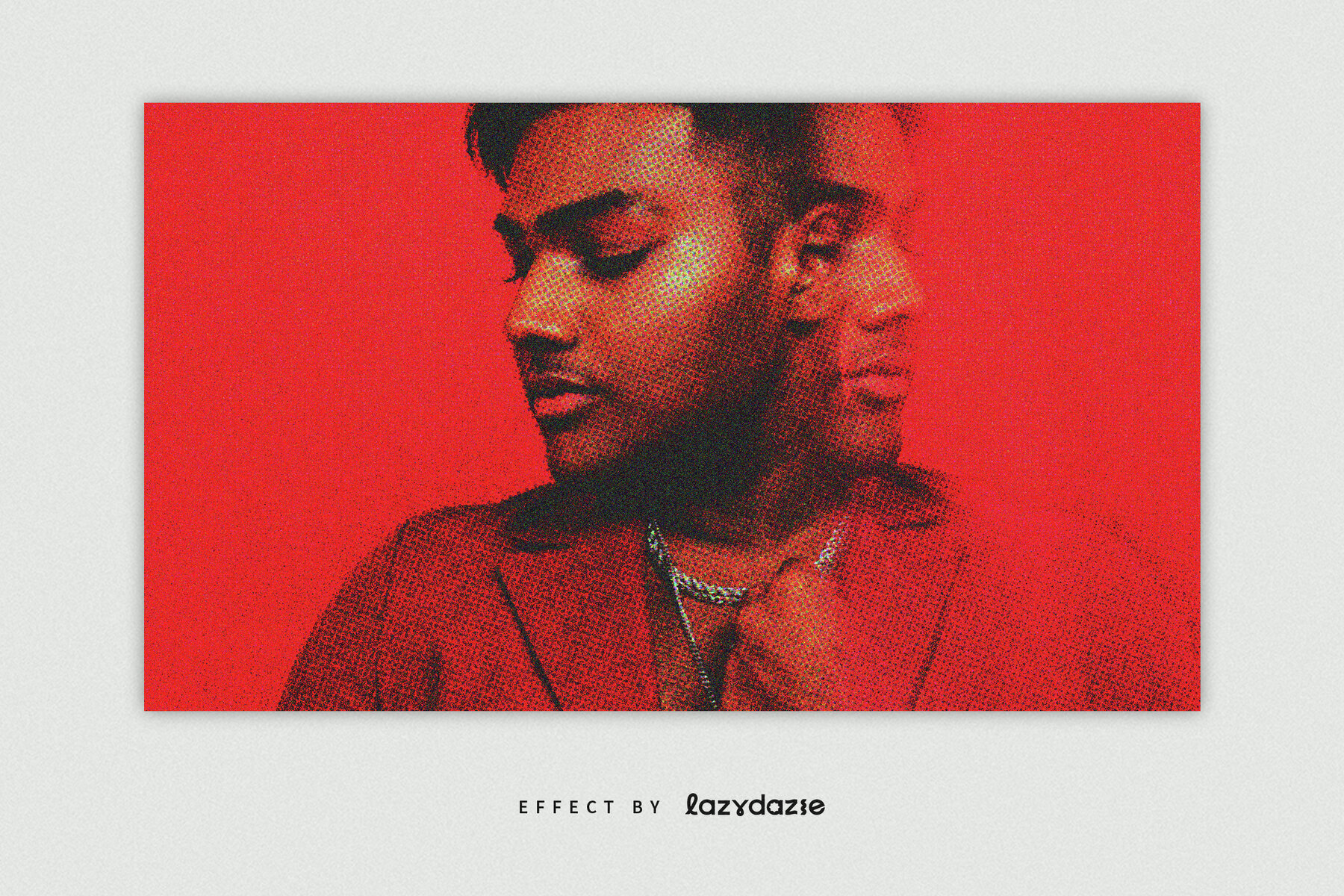 Grunge Halftone Image Effect Mockup 3