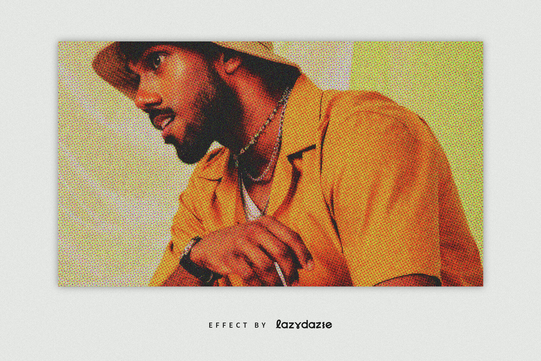 Grunge Halftone Image Effect Mockup 4