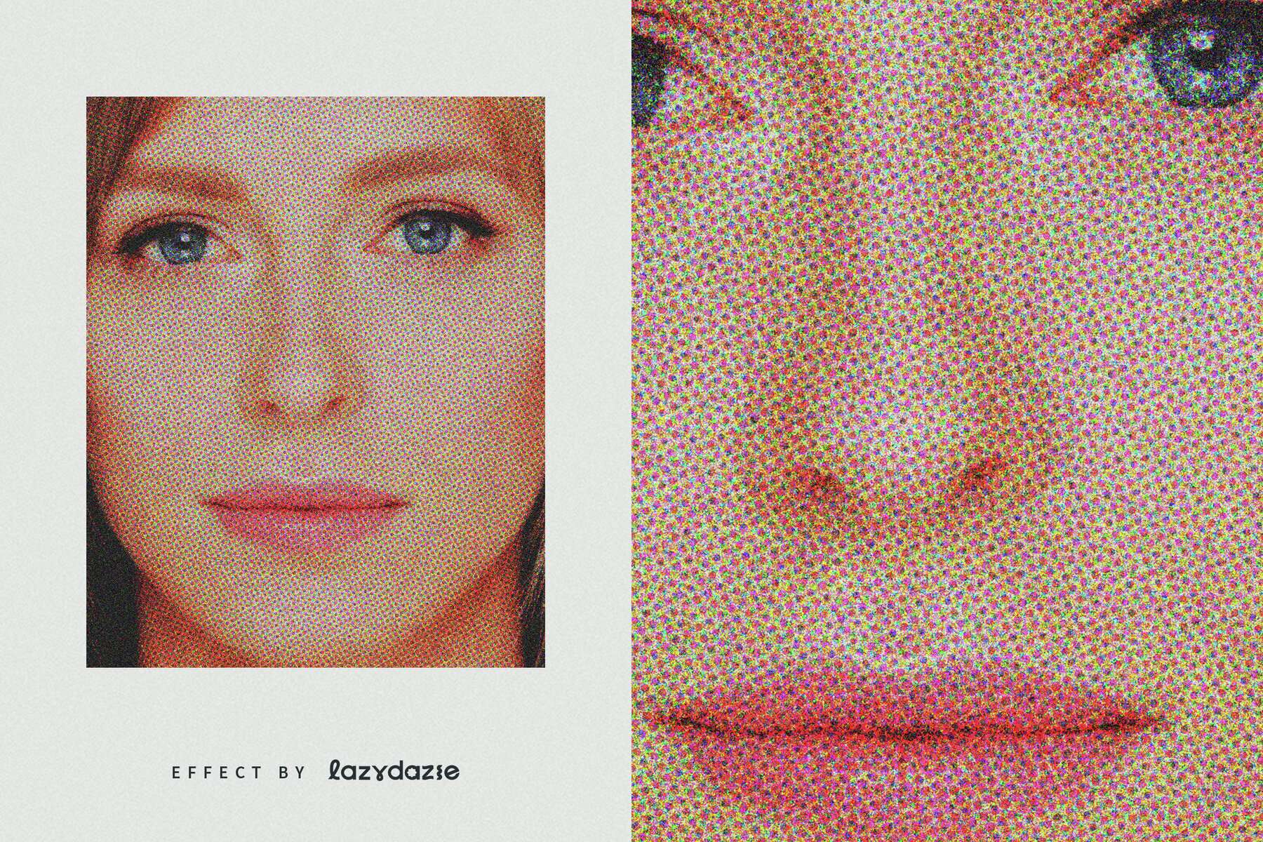 Grunge Halftone Image Effect Mockup 6