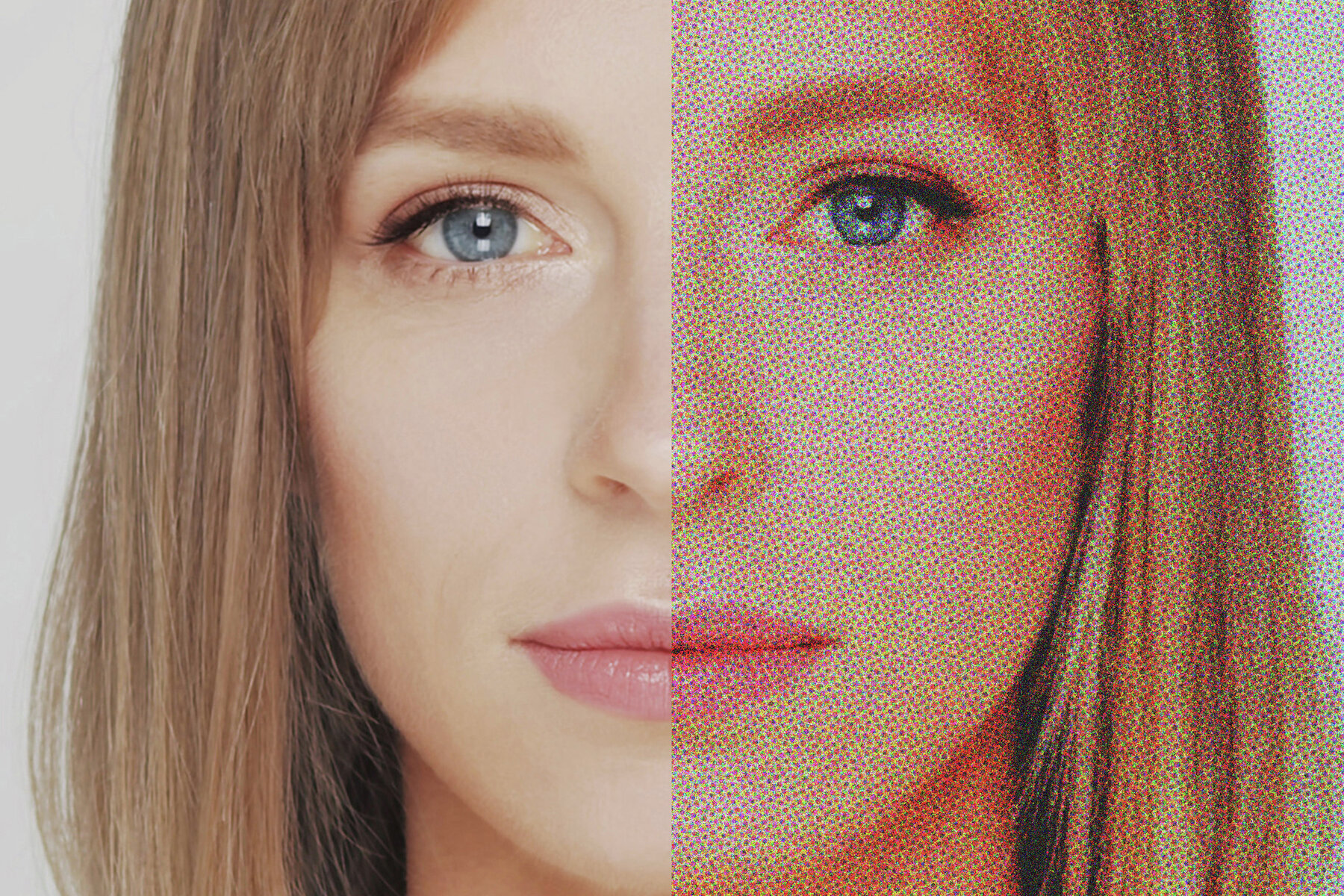 Grunge Halftone Image Effect Mockup 7