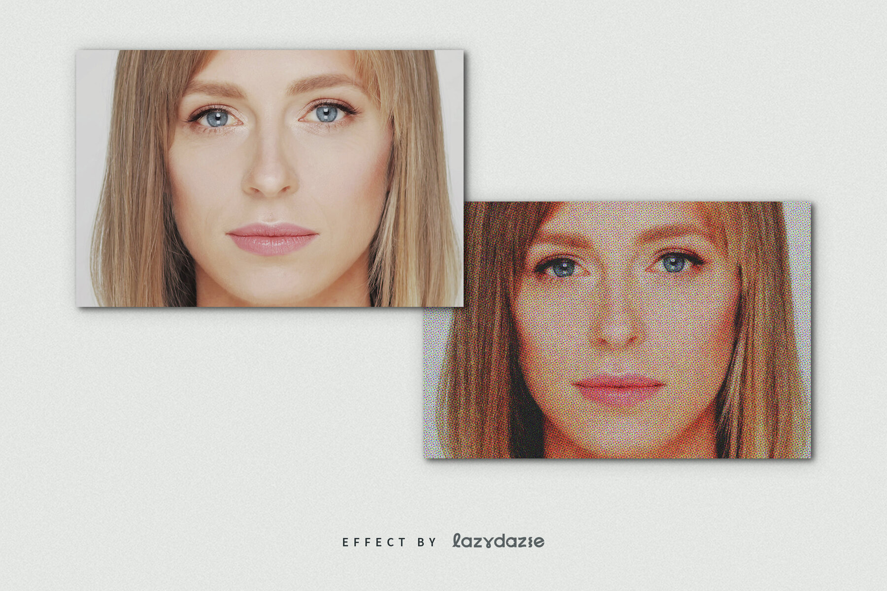 Grunge Halftone Image Effect Mockup 8