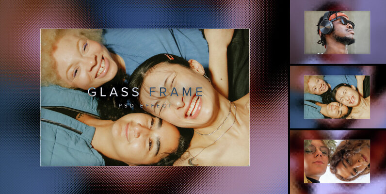 Glass Frame Image Effect Mockup