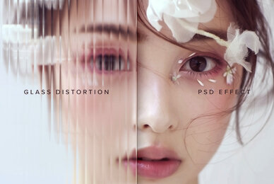 Reeded Glass Image Effect Mockup