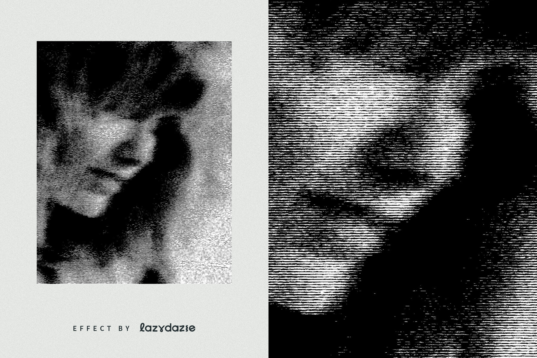 Grunge Halftone Image Effect Mockup 6