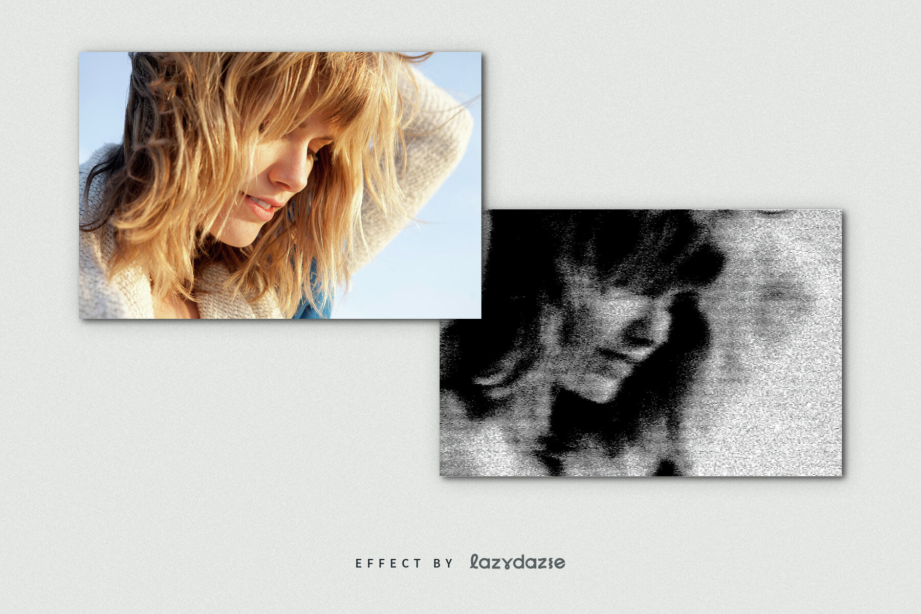 Grunge Halftone Image Effect Mockup 8