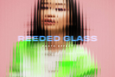 Reeded Glass Image Effect Mockup