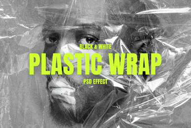 Plastic Overlay Image Effect Mockup