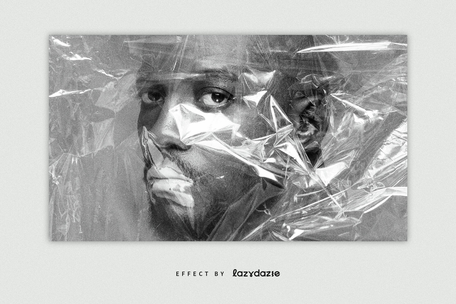 Plastic Overlay Image Effect Mockup 3