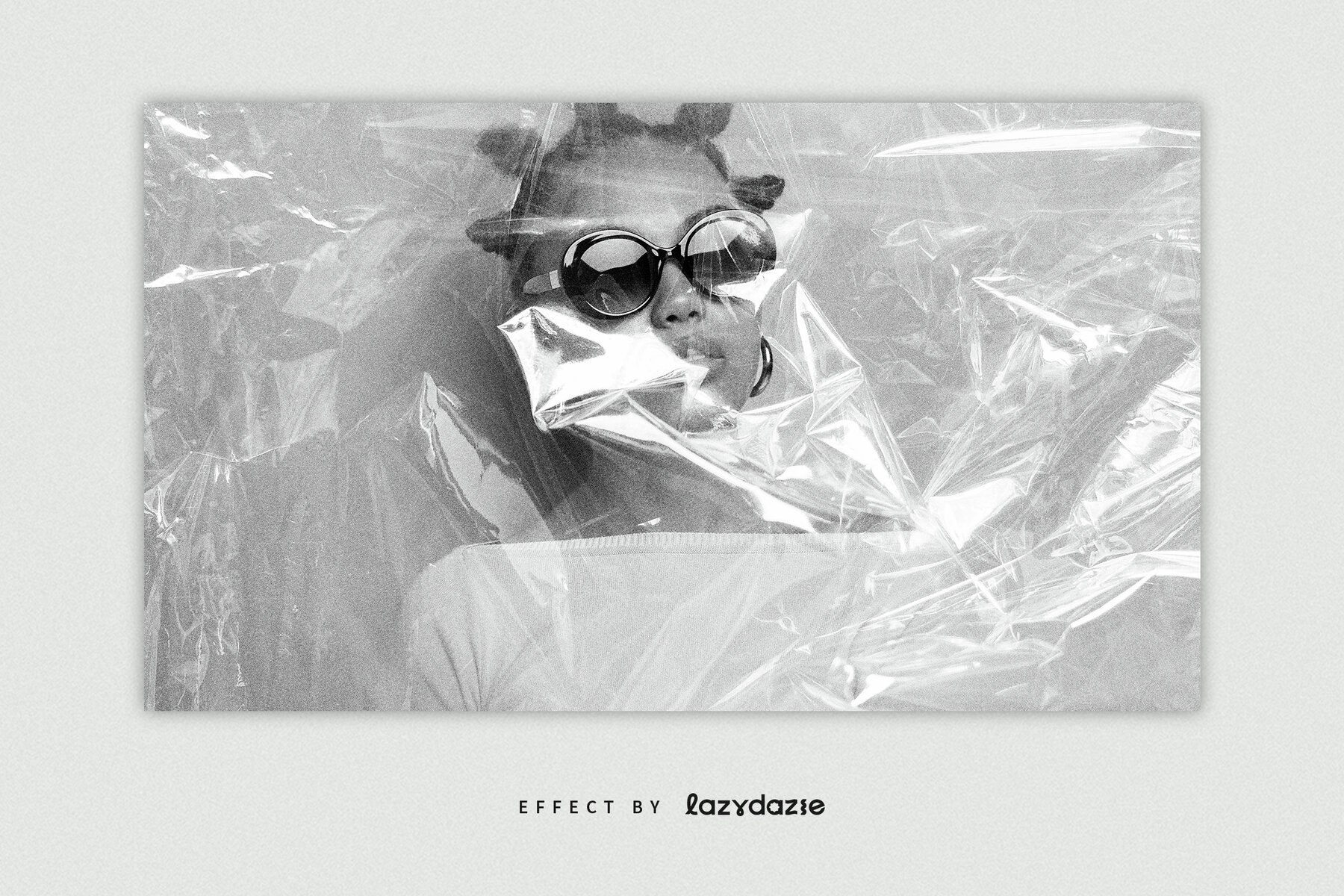 Plastic Overlay Image Effect Mockup 4