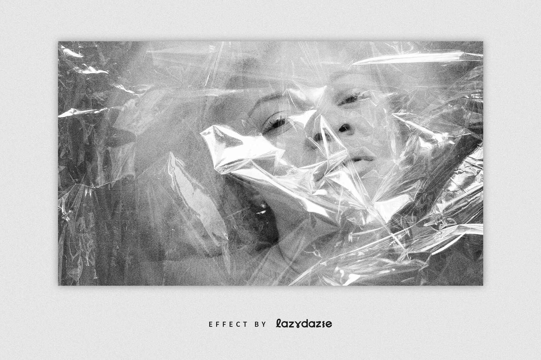 Plastic Overlay Image Effect Mockup 5