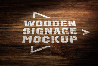 Wooden Vintage Sign Mockup