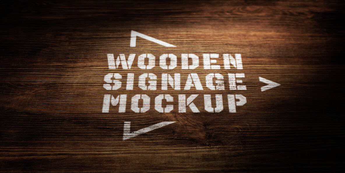 Wooden Vintage Sign Mockup 1