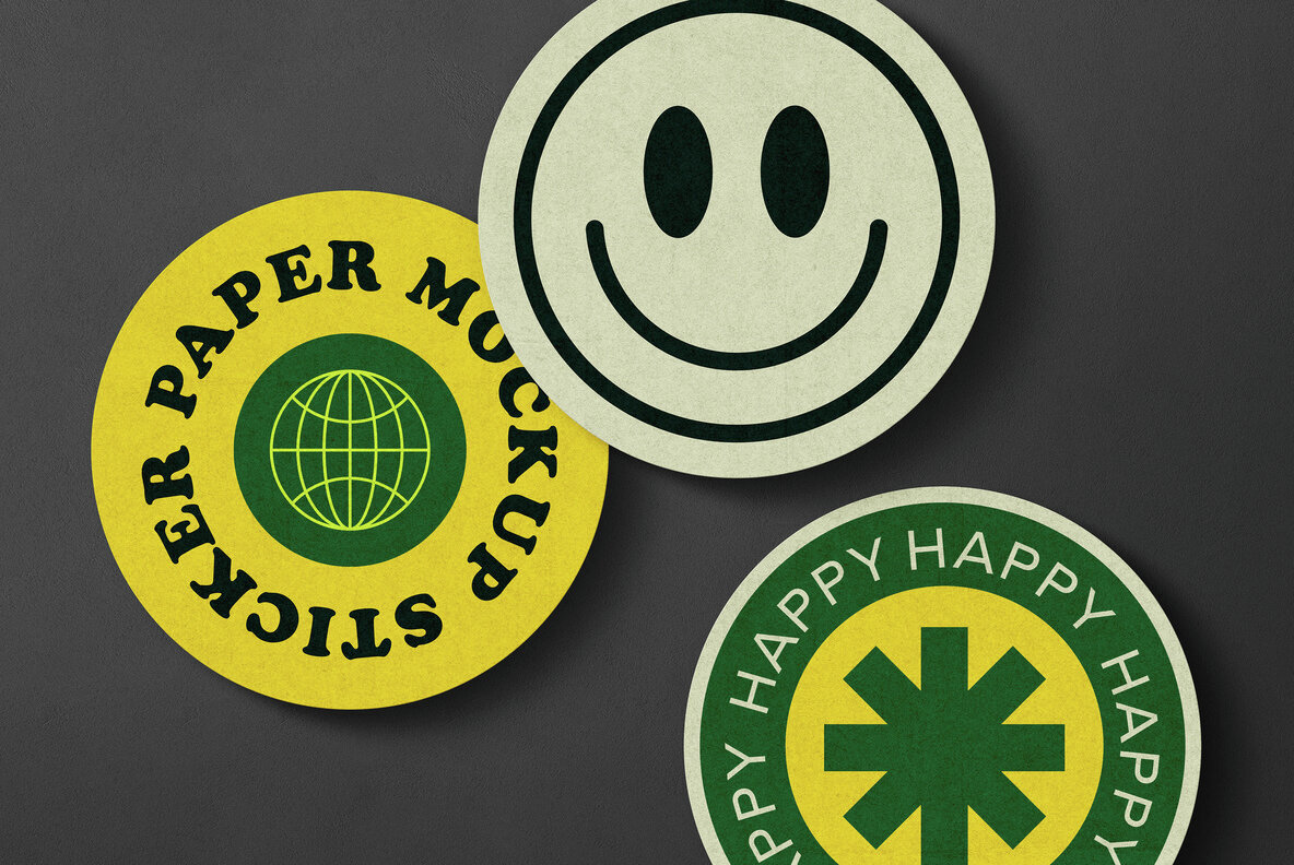 Round Paper Stickers Mockup 1