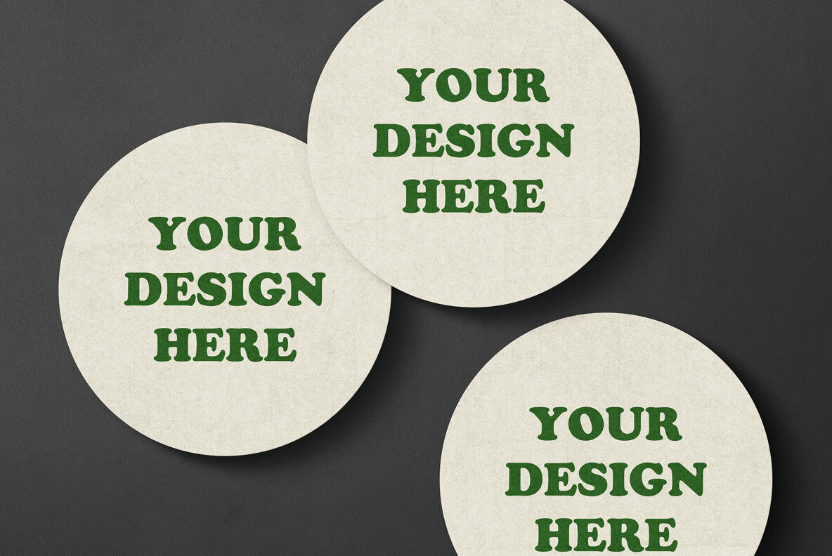 Round Paper Stickers Mockup 2