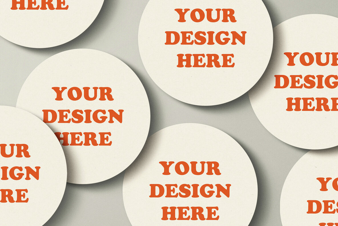 Round Paper Stickers Mockup 6