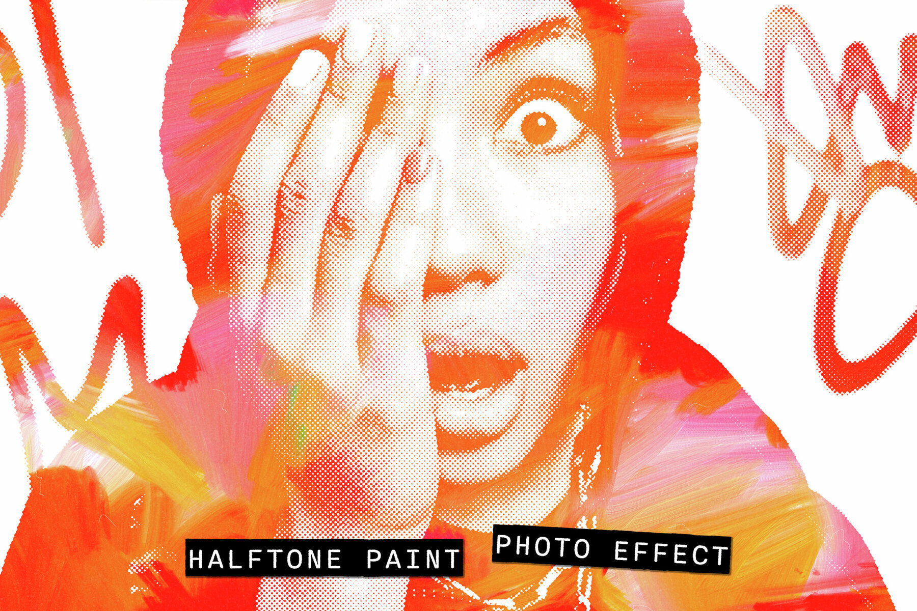 Halftone Paint Image Effect Mockup 1