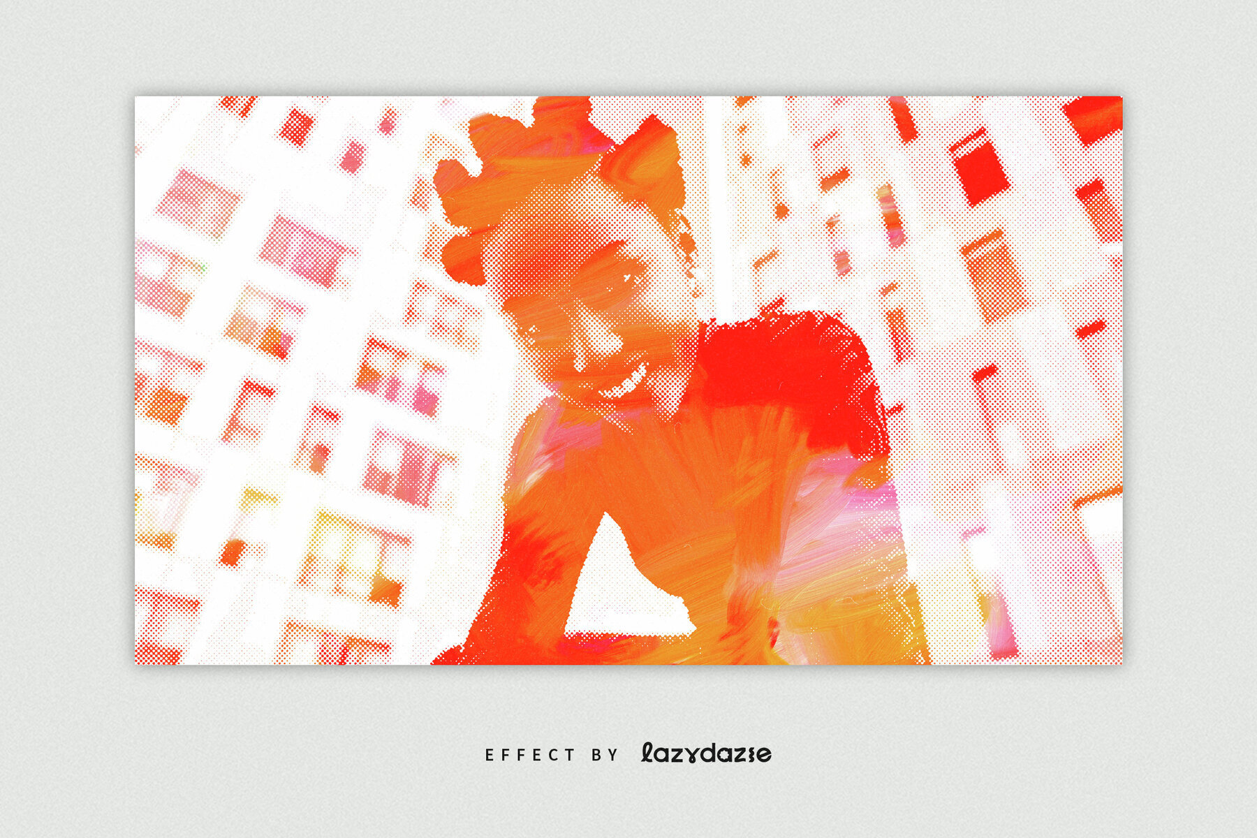 Halftone Paint Image Effect Mockup 3