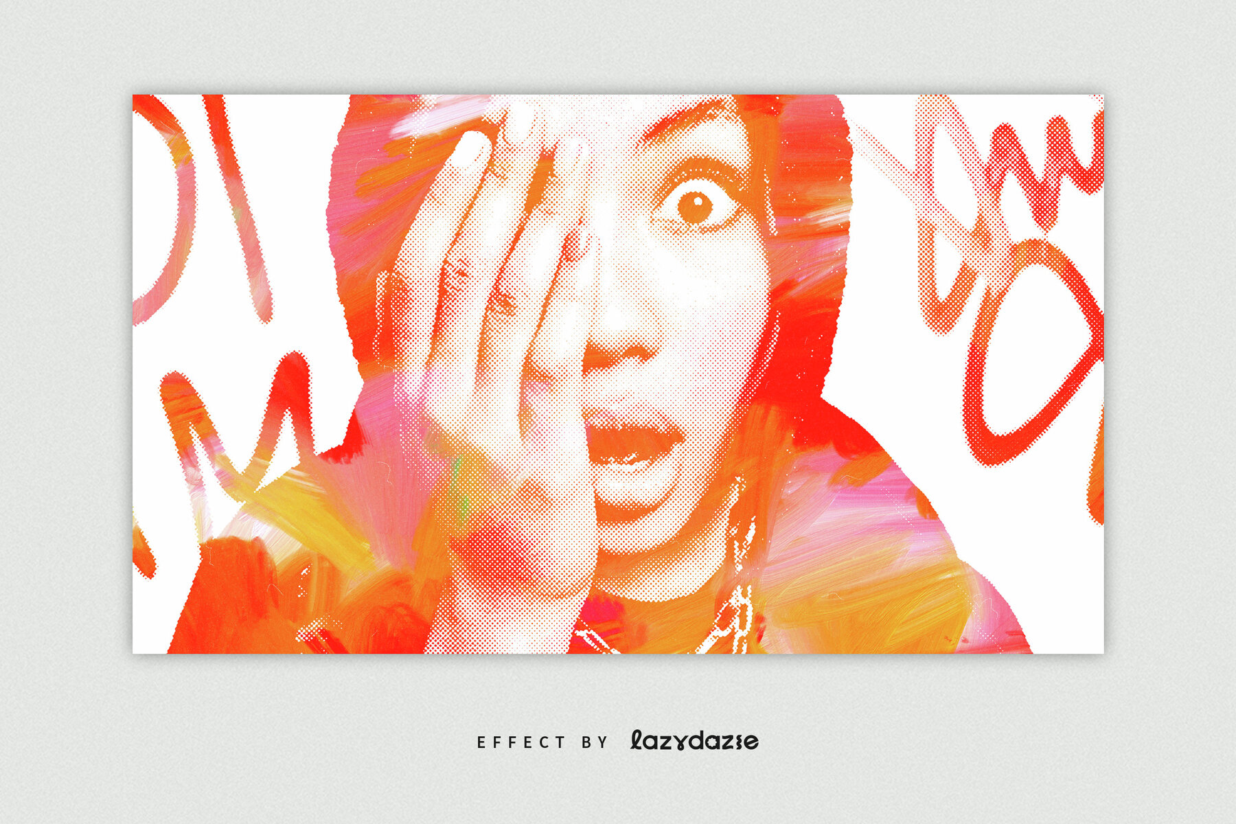 Halftone Paint Image Effect Mockup 5