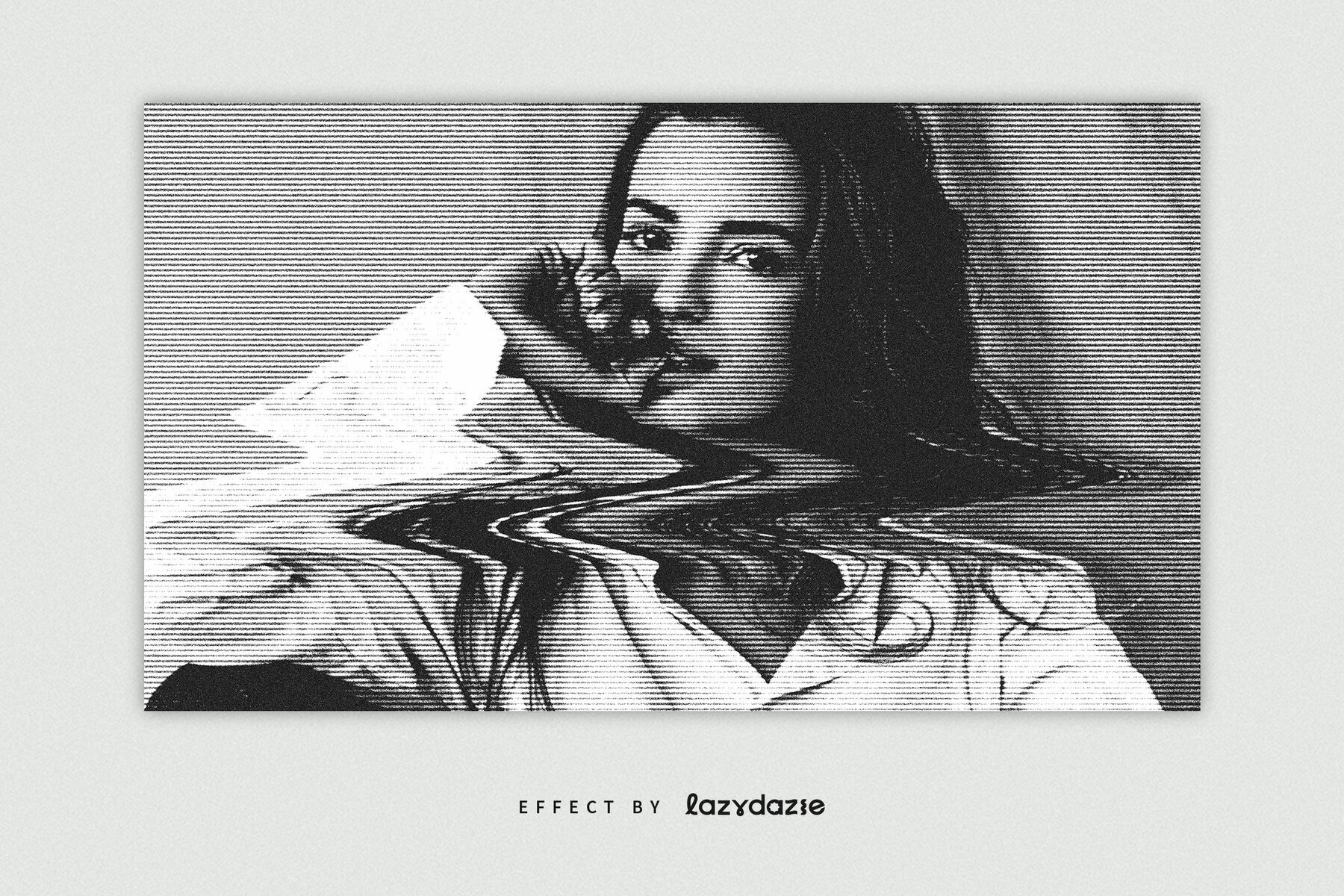 Broken Scanner Image Effect Mockup 2