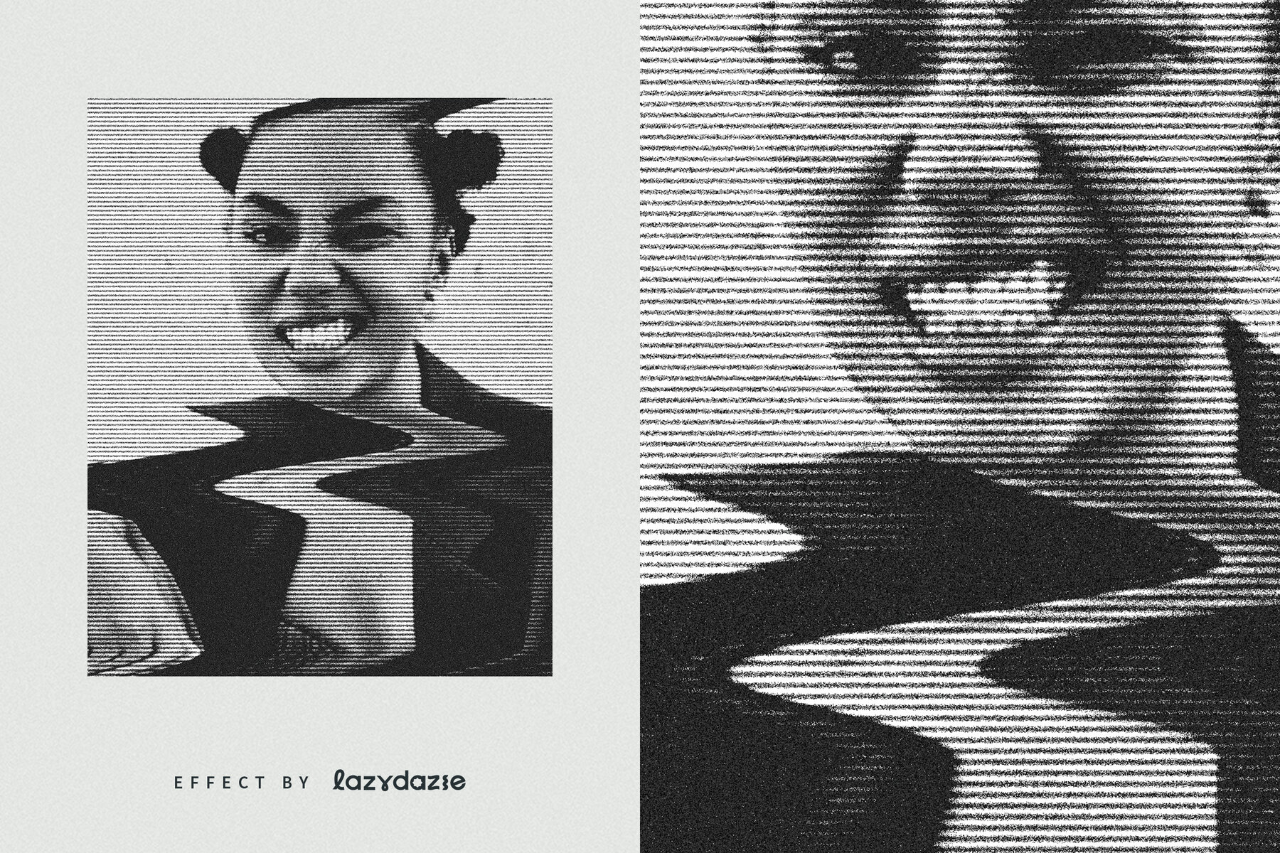 Broken Scanner Image Effect Mockup 6