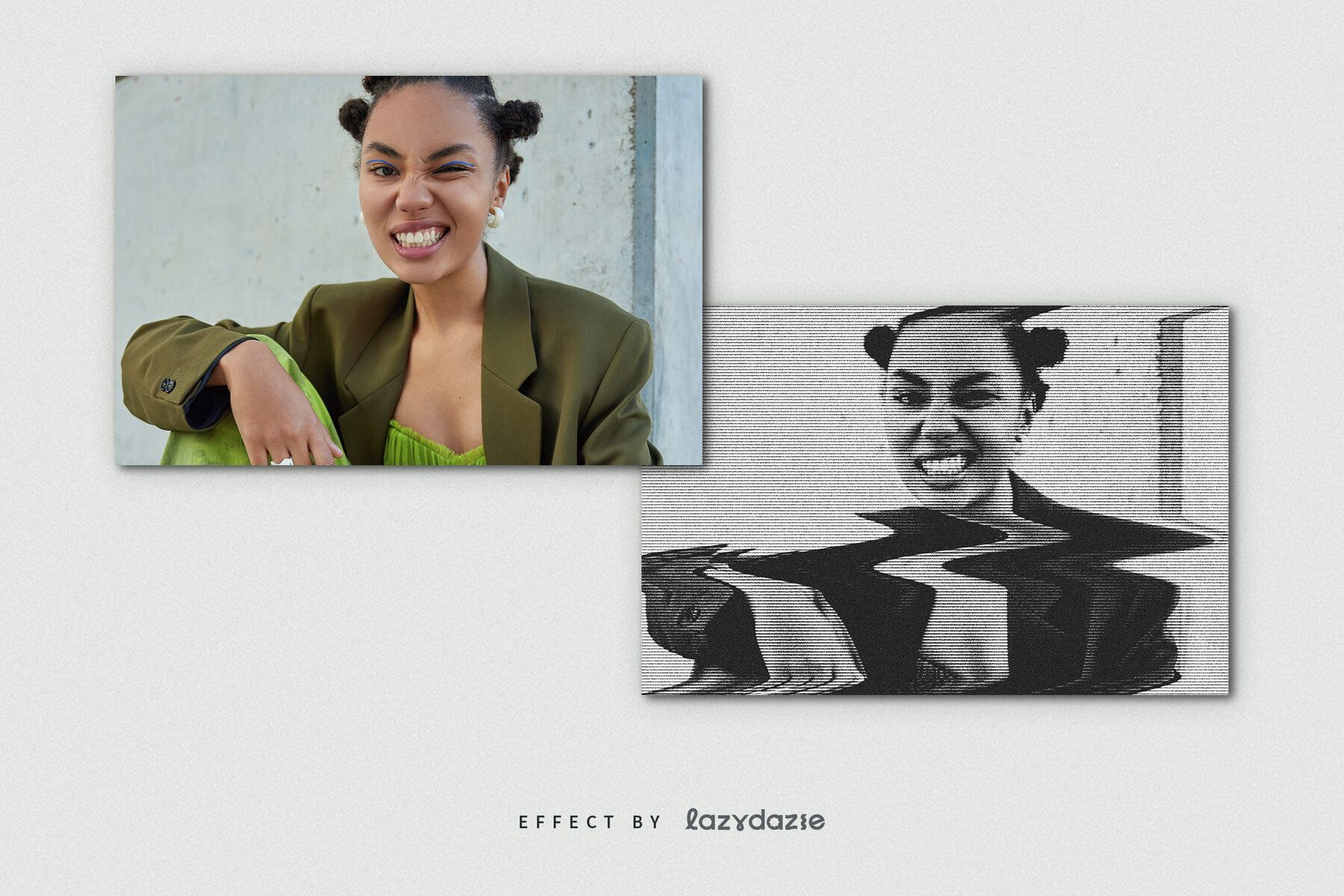 Broken Scanner Image Effect Mockup 8