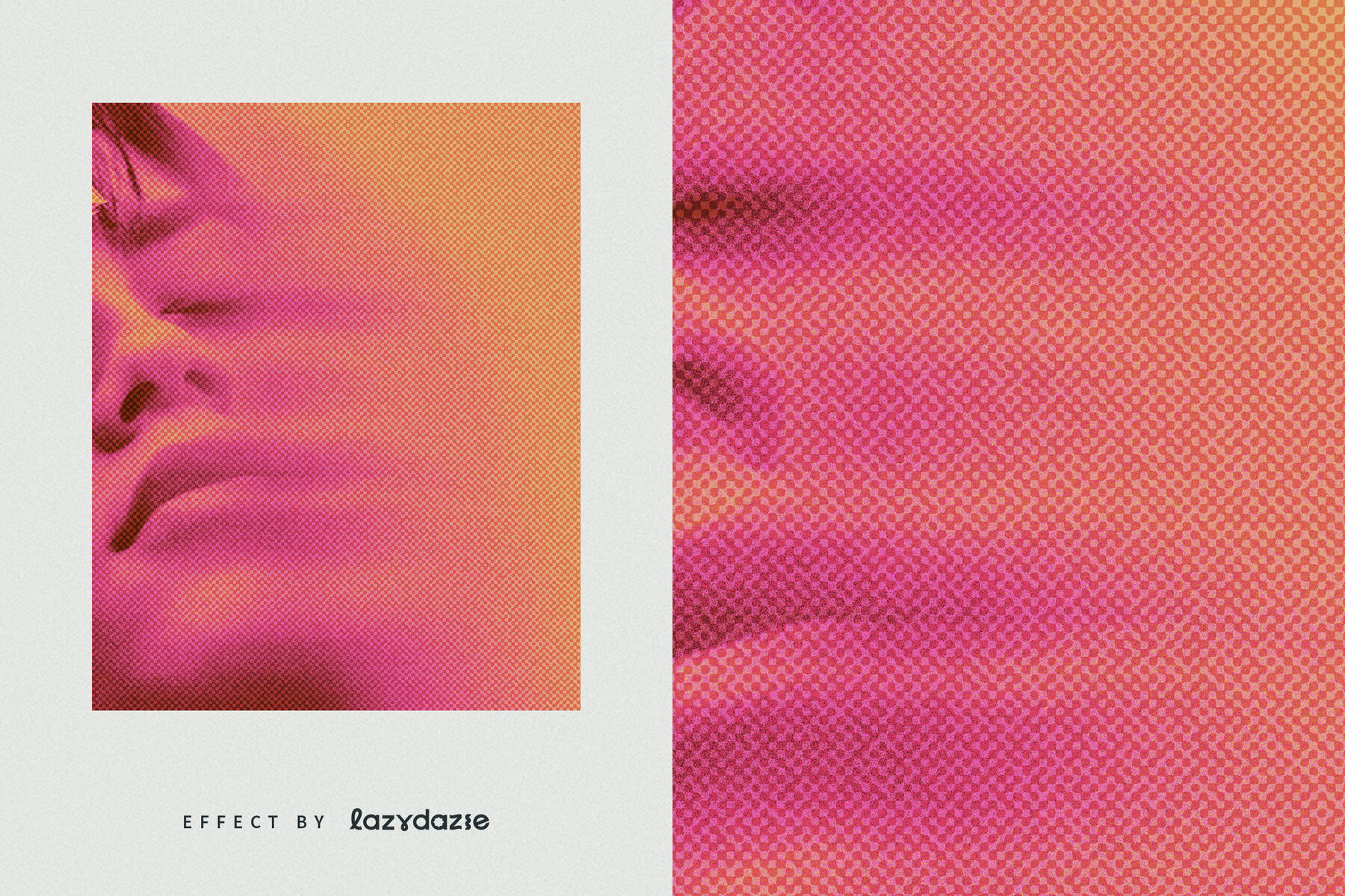 Halftone Smudge Image Effect Mockup 6