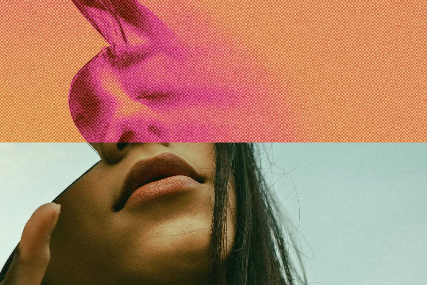 Halftone Smudge Image Effect Mockup 7