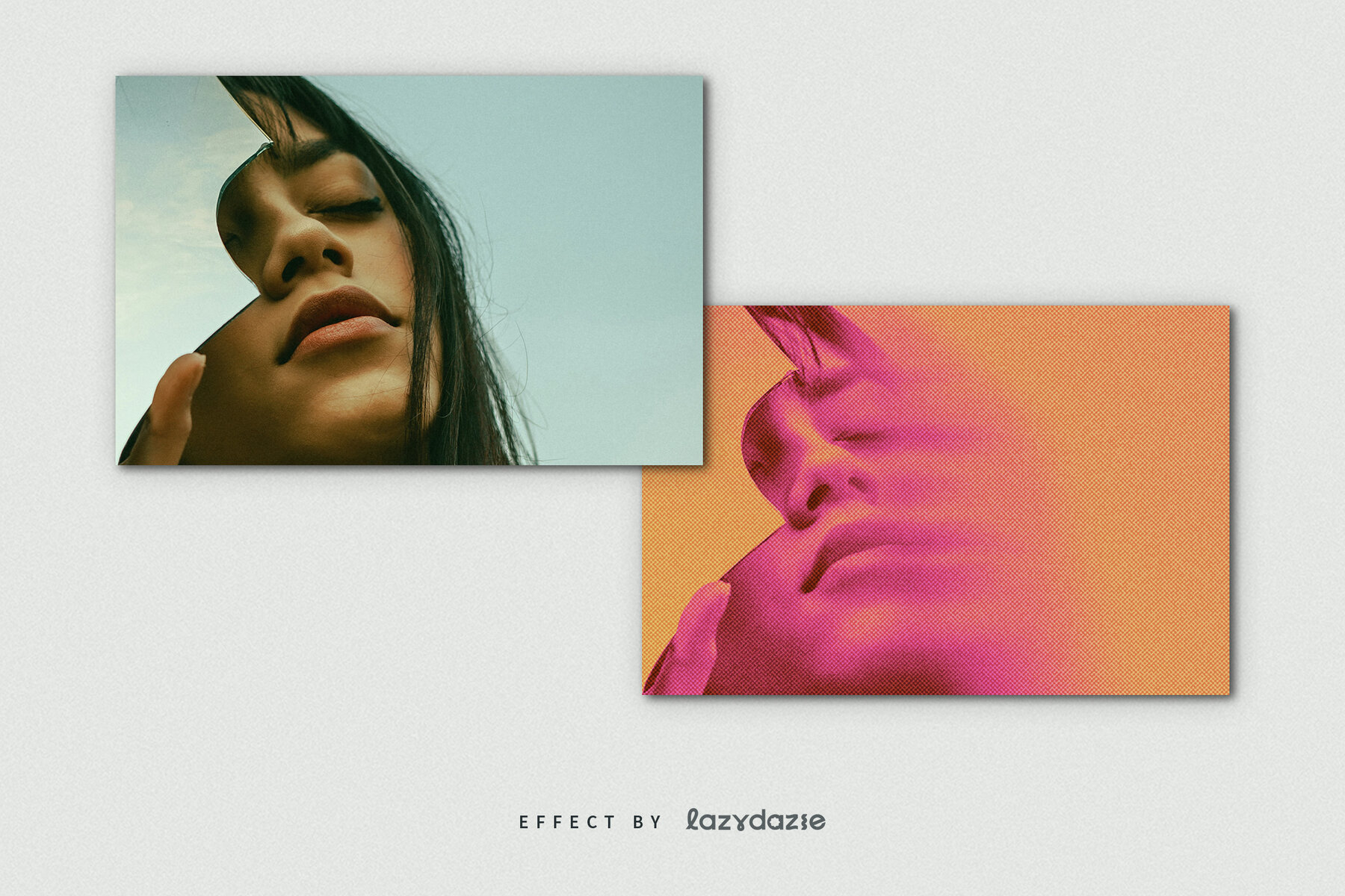 Halftone Smudge Image Effect Mockup 8