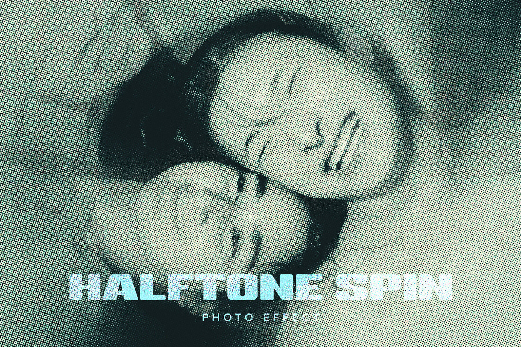 Halftone Spin Blur Image Effect Mockup 1